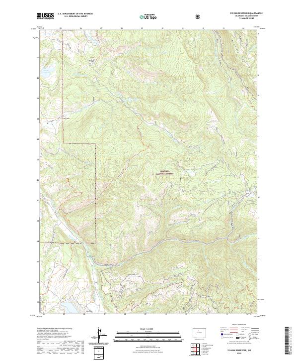 Sylvan Reservoir topographic map thumbnail