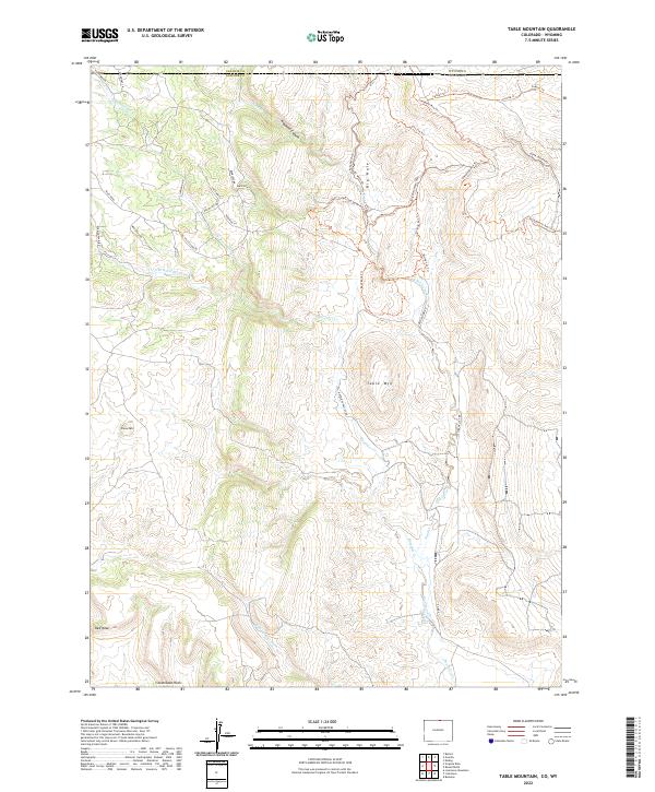 Table Mountain 2022 topographic map thumbnail