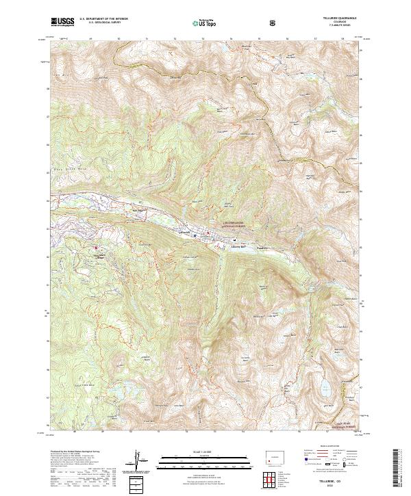 Telluride 2022 topographic map thumbnail
