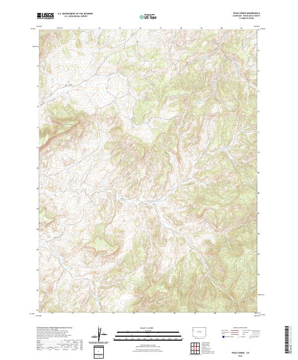 Texas Creek topographic map thumbnail
