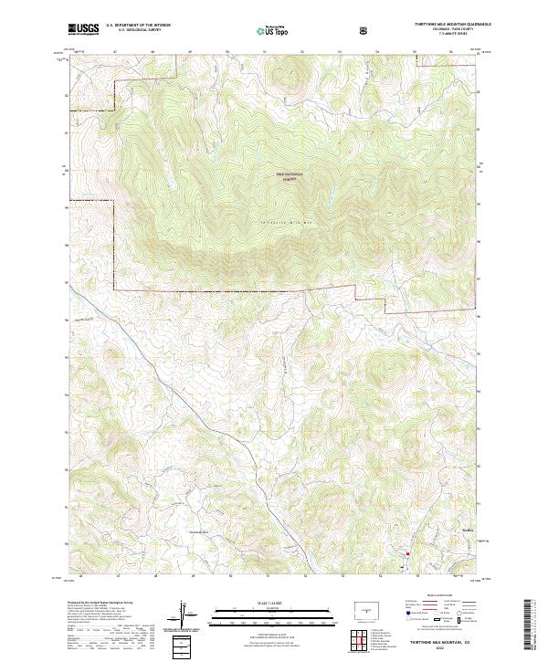 Thirtynine Mile Mountain topographic map thumbnail