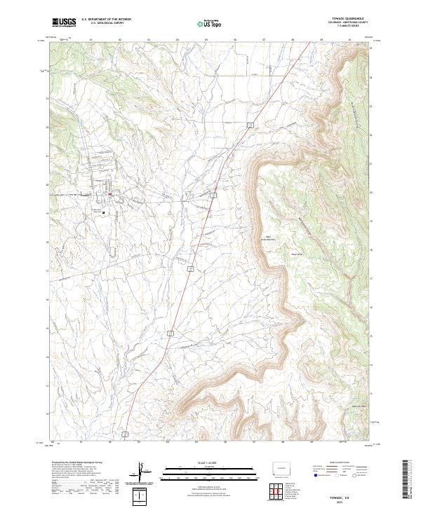 Towaoc 2023 topographic map thumbnail