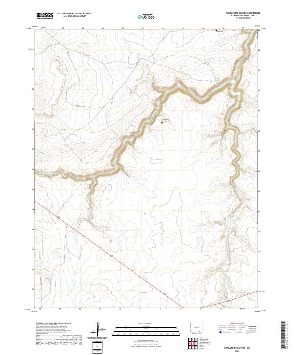 Purgatoire Canyon topographic map thumbnail