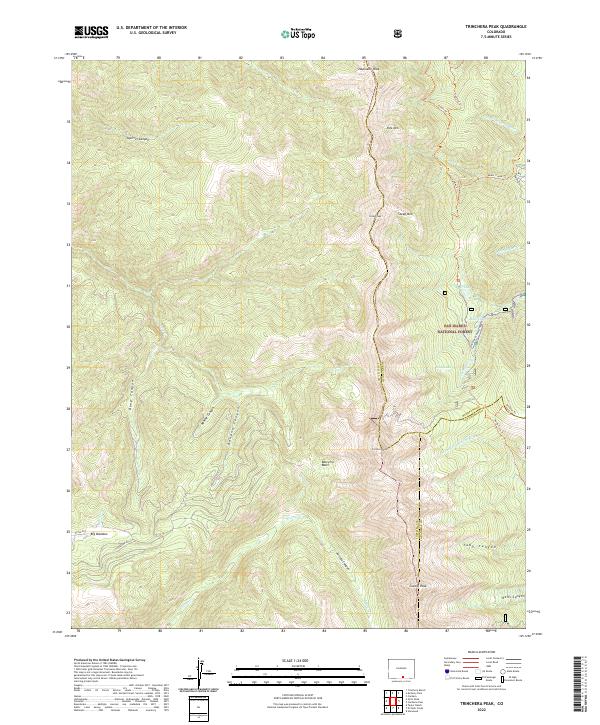 Trinchera Peak topographic map thumbnail