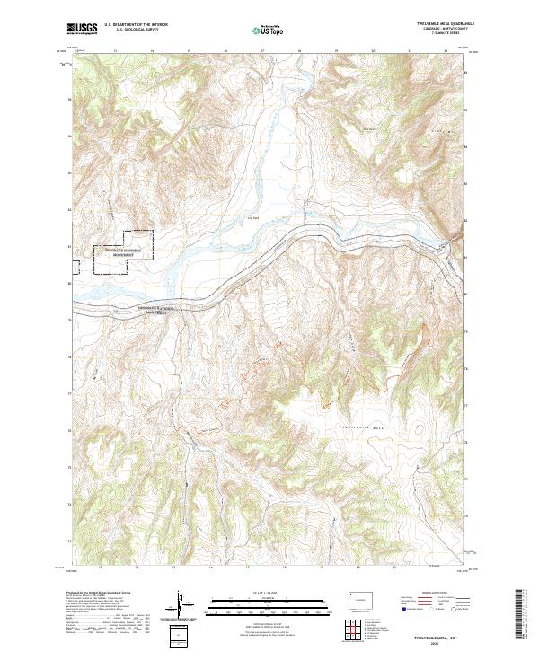 Twelvemile Mesa topographic map thumbnail