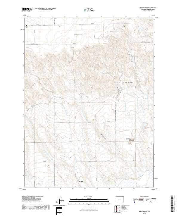 Twin Buttes topographic map thumbnail