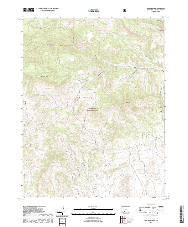 Twin Mountains 2022 topographic map thumbnail
