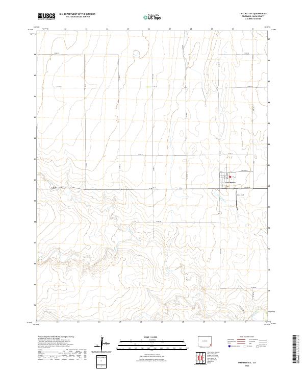 Two Buttes 2022 topographic map thumbnail