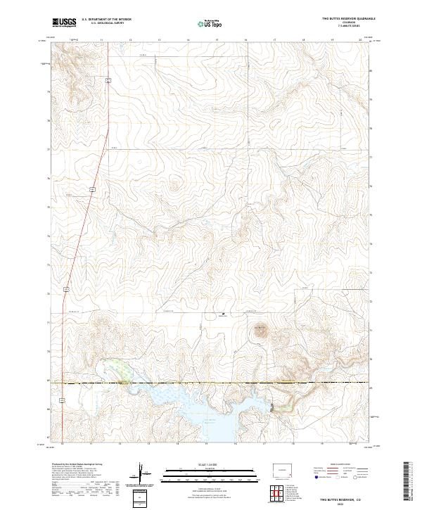 Two Buttes Reservoir topographic map thumbnail
