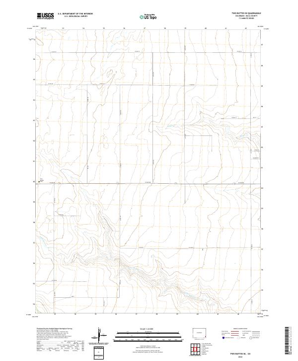 Two Buttes SE 2022 topographic map thumbnail