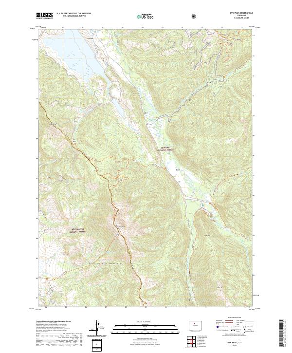 Ute Peak 2022 topographic map thumbnail