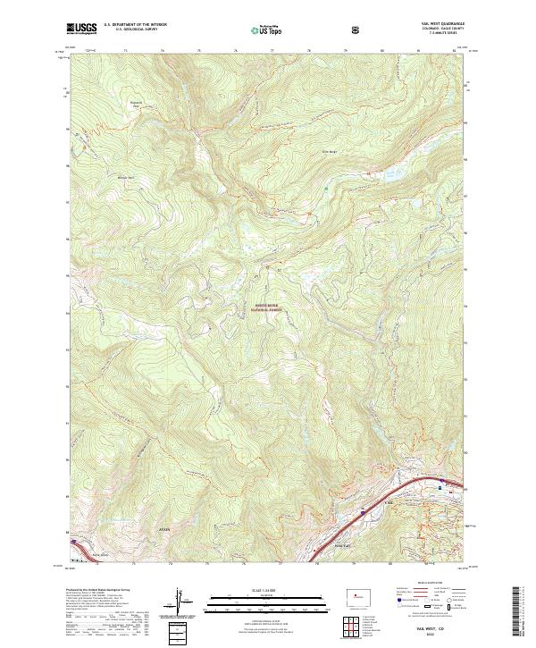 Vail West 2022 topographic map thumbnail