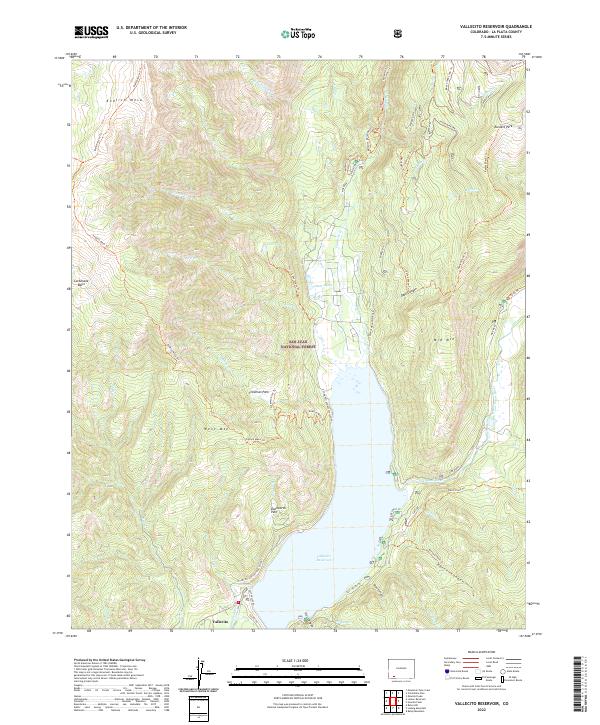 Vallecito Reservoir topographic map thumbnail