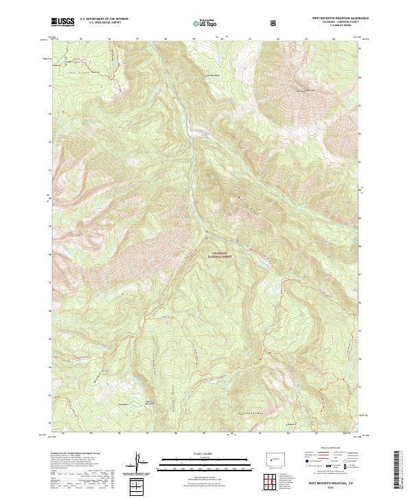 West Beckwith Mountain topographic map thumbnail