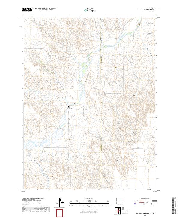 Willow Creek Ranch topographic map thumbnail