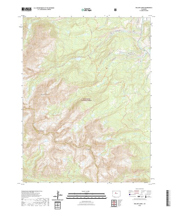 Willow Lakes topographic map thumbnail