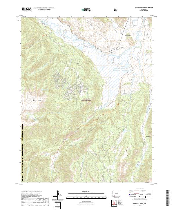 Workman Creek topographic map thumbnail