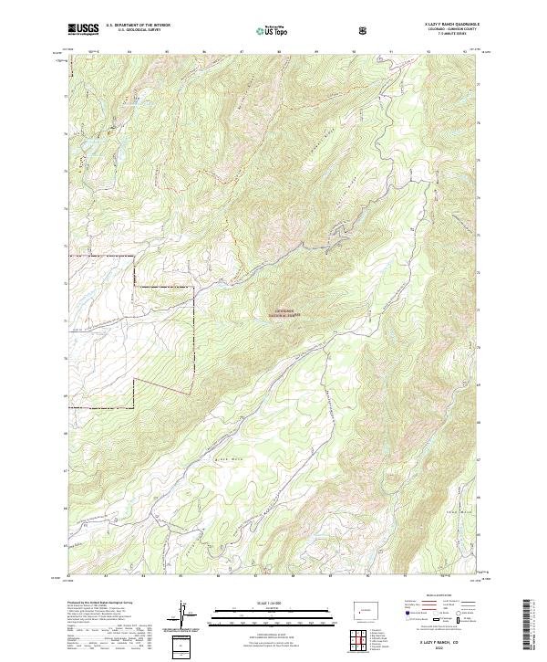 X Lazy F Ranch topographic map thumbnail