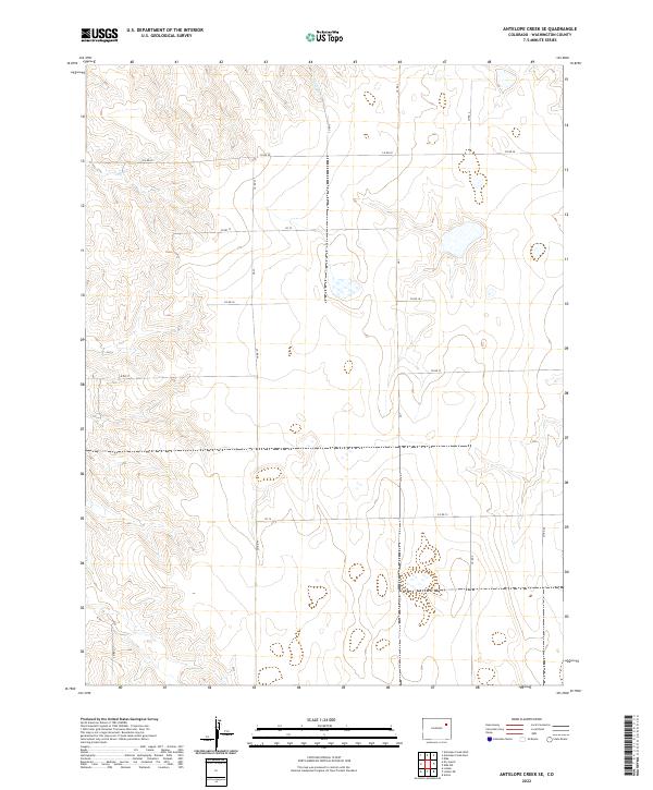 Antelope Creek SE topographic map thumbnail