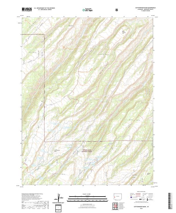 Cottonwood Basin topographic map thumbnail