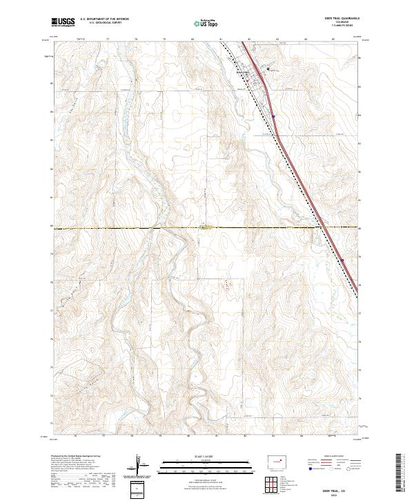 Deer Trail topographic map thumbnail