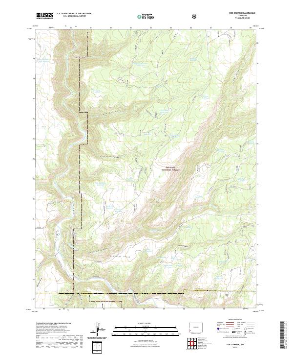 Doe Canyon topographic map thumbnail