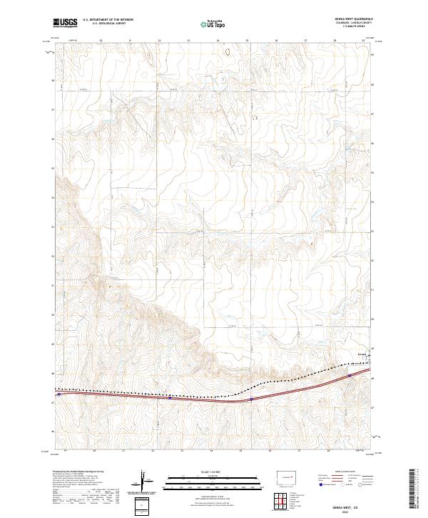 Genoa West topographic map thumbnail