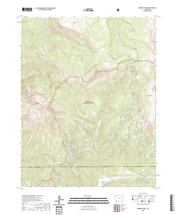 Hermosa Peak topographic map thumbnail