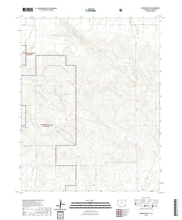 Moore Draw SE 2022 topographic map thumbnail