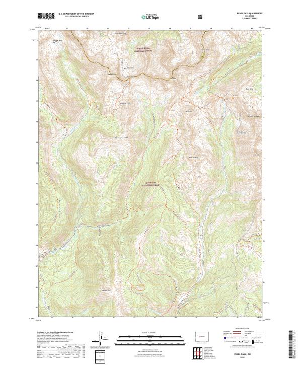 Pearl Pass 2022 topographic map thumbnail