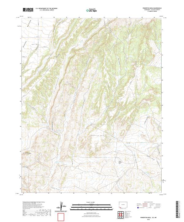 Pinkerton Mesa 2022 topographic map thumbnail