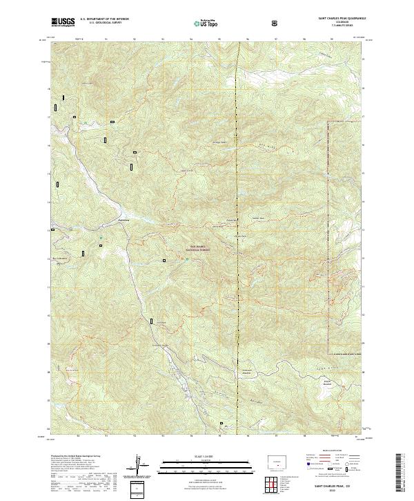 Saint Charles Peak topographic map thumbnail