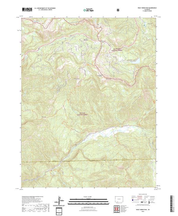 Wolf Creek Pass topographic map thumbnail