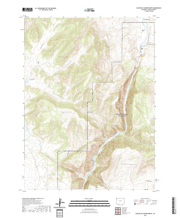 Canyon of Lodore North topographic map thumbnail