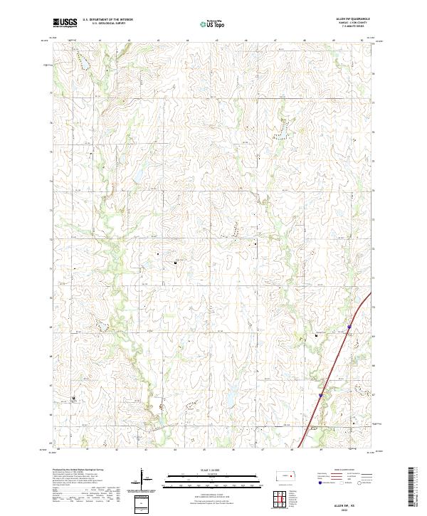 Allen SW topographic map thumbnail