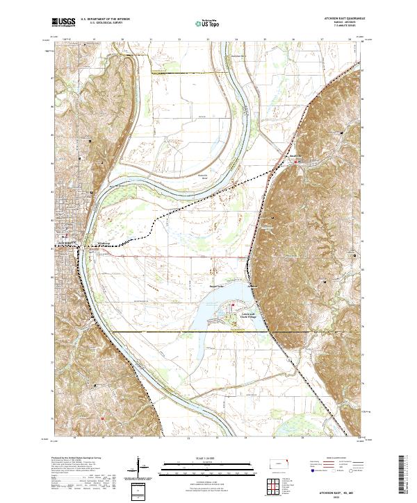 Atchison East topographic map thumbnail