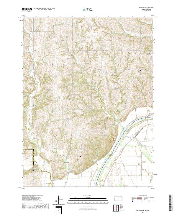 Atchison NE topographic map thumbnail