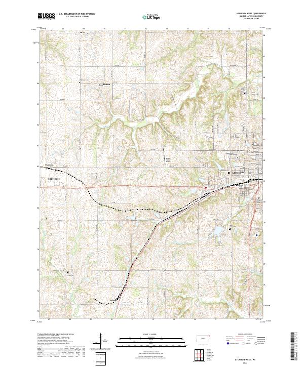 Atchison West topographic map thumbnail