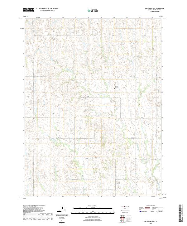 Bachelors Run topographic map thumbnail