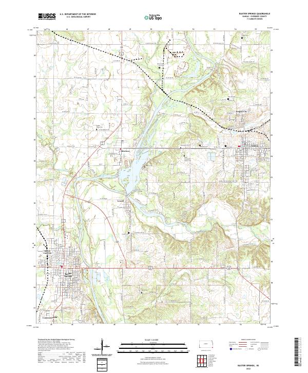 Baxter Springs topographic map thumbnail