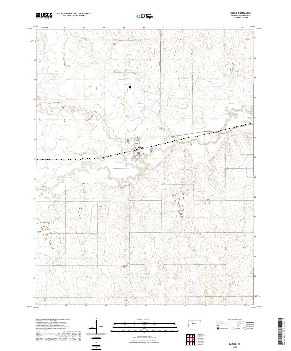 Bazine topographic map thumbnail