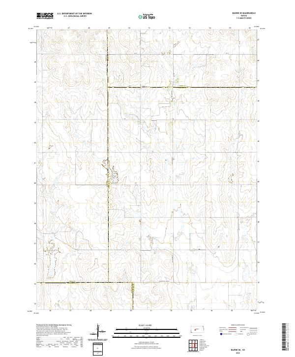 Bazine SE topographic map thumbnail