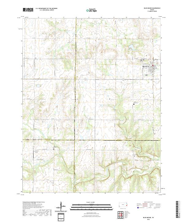 Blue Mound topographic map thumbnail