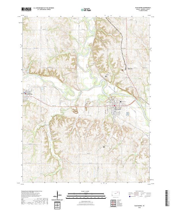 Blue Rapids topographic map thumbnail