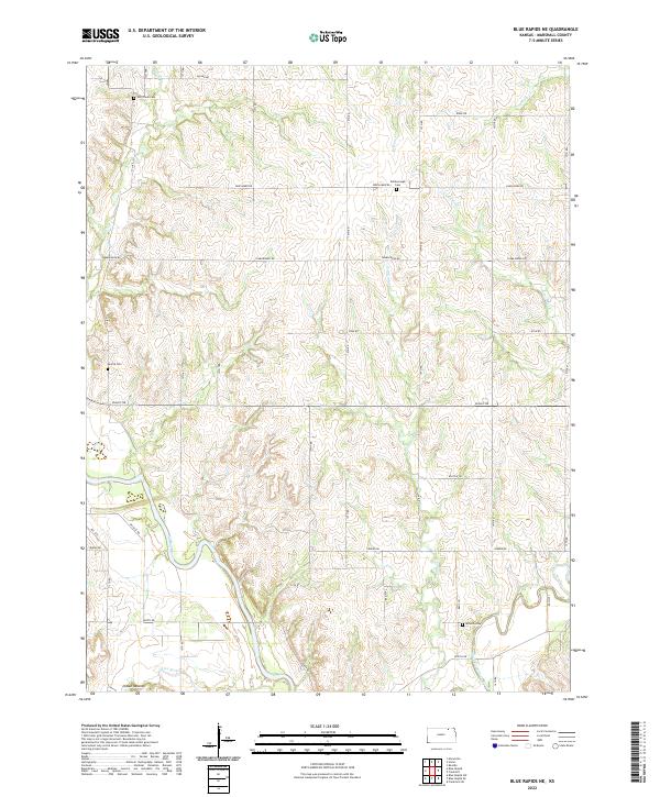 Blue Rapids NE topographic map thumbnail
