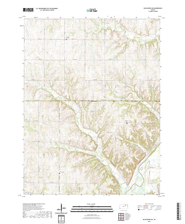 Blue Rapids SW topographic map thumbnail