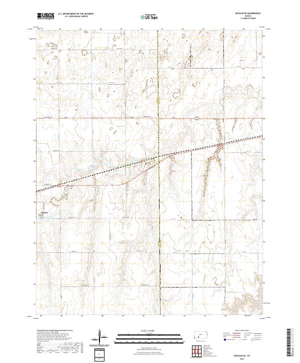 Bucklin SE topographic map thumbnail