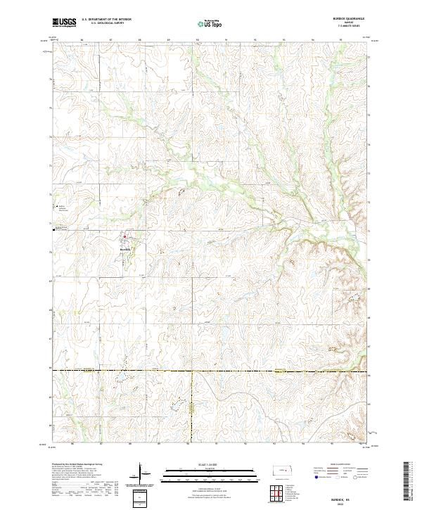 Burdick topographic map thumbnail
