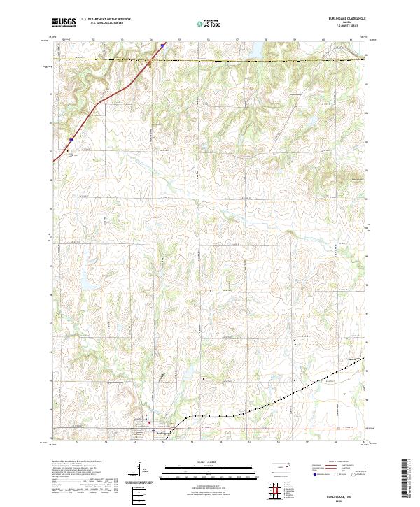 Burlingame topographic map thumbnail
