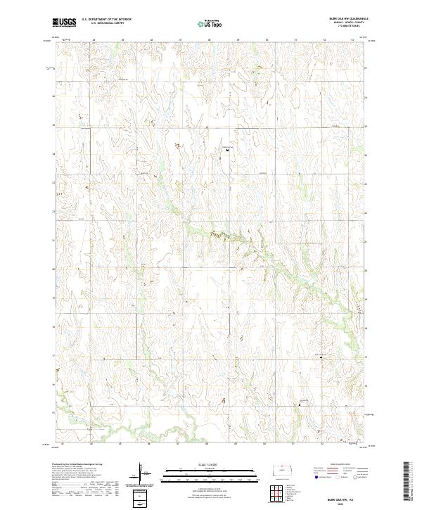 Burr Oak NW topographic map thumbnail